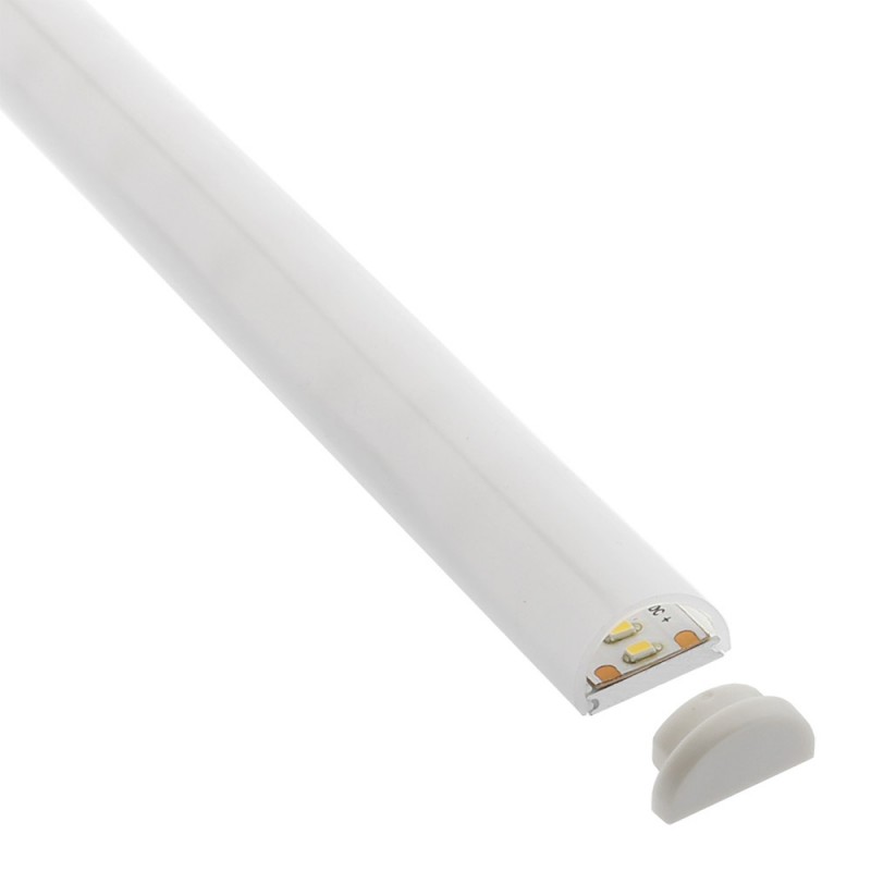 KIT - Perfil aluminio MOON para tiras LED, 2 metros