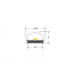 KIT - Perfil aluminio MOON para tiras LED, 2 metros