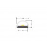 KIT - Perfil aluminio MOON para tiras LED, 2 metros