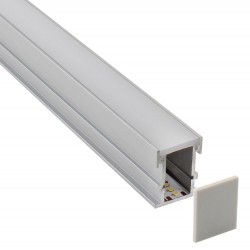 KIT - Perfil aluminio FOOT STEP para tiras LED, 1 metro