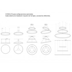 KIT - Perfil aluminio circular RING, Ø1200mm, blanco