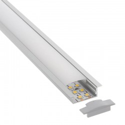 KIT - Perfil aluminio KOBE BIG para tiras LED, 2 metros