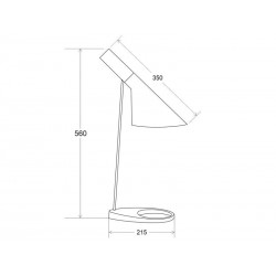 Lámpara JACOBSEN de mesa, réplica, Blanco