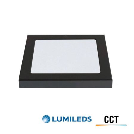 Downlight / Plafón Led KUB, 18W, LUMILED Chip, CCT ajustable, negro, 3000-4000-6000K