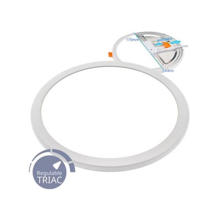 Downlight / Plafón Led KRAMFOR EPISTAR 15W Ajustable, Triac regulable, Blanco cálido, regulable