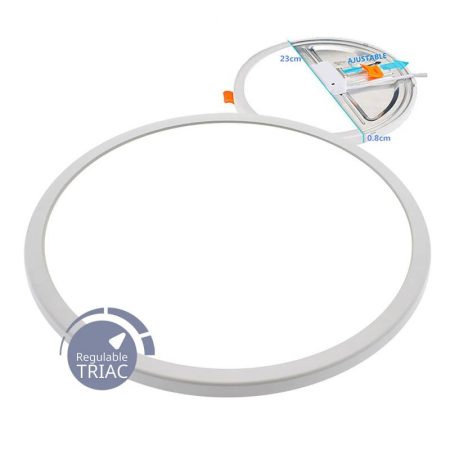 Downlight / Plafón Led KRAMFOR EPISTAR 20W Ajustable, Triac regulable, Blanco cálido, regulable