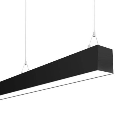 Lámpara colgante SERK, 70W, 200cm, DALI regulable, negro, Blanco cálido, regulable