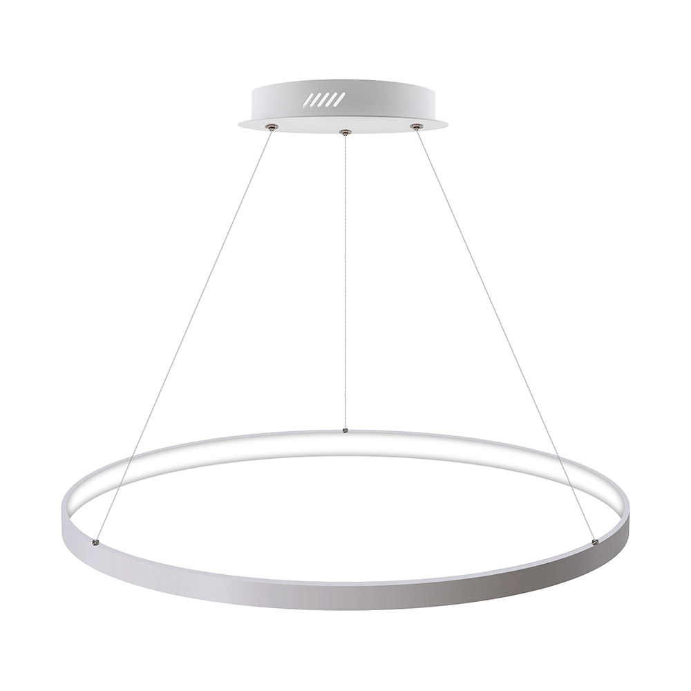 Luminaria superficie o suspendida CYCLE IN, 80W, blanco, Ø70cm, Blanco frío