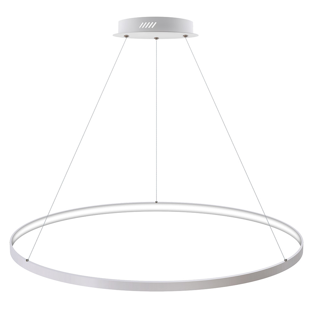 Luminaria superficie o suspendida CYCLE IN, 120W, blanco, Ø100cm, Blanco cálido