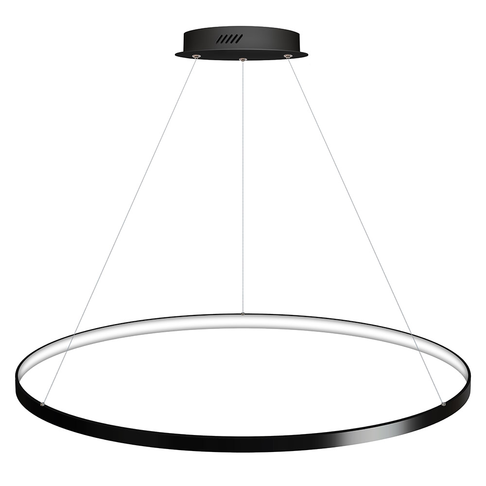 Luminaria superficie o suspendida CYCLE IN, 120W, antracita, Ø100cm, Blanco neutro