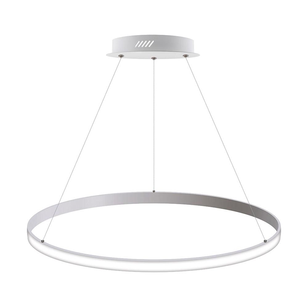 Luminaria superficie o suspendida CYCLE OUT, 66W, blanco, Ø70cm, Blanco frío