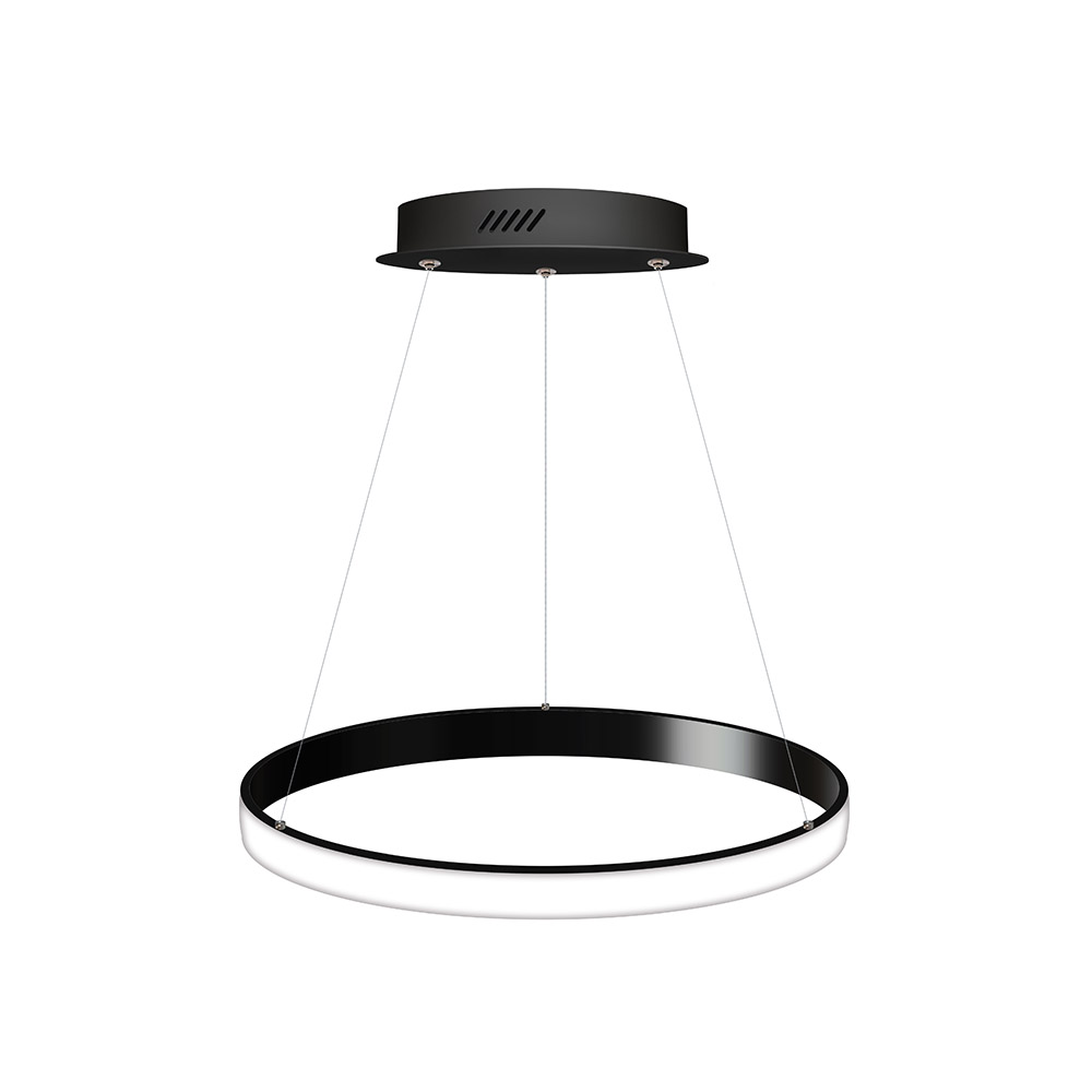 Luminaria superficie o suspendida CYCLE OUT, 38W, antracita, Ø40cm, Blanco cálido