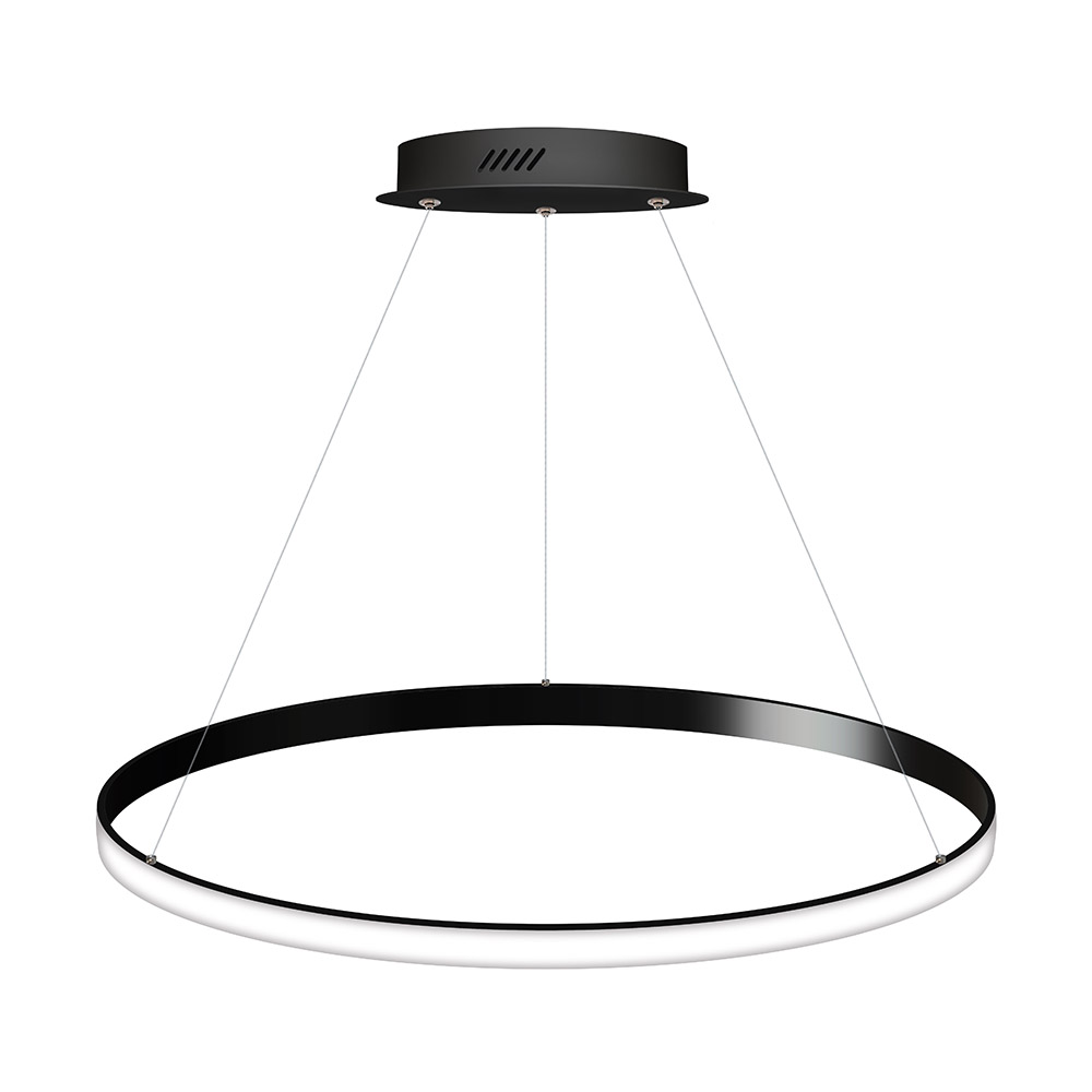 Luminaria superficie o suspendida CYCLE OUT, 66W, antracita, Ø70cm, Blanco neutro