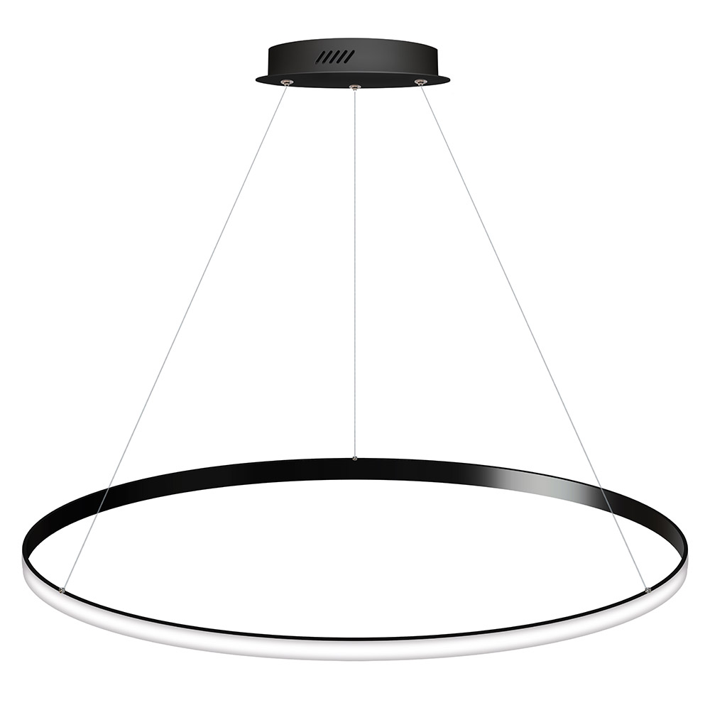 Luminaria superficie o suspendida CYCLE OUT, 95W, antracita, Ø100cm, Blanco frío
