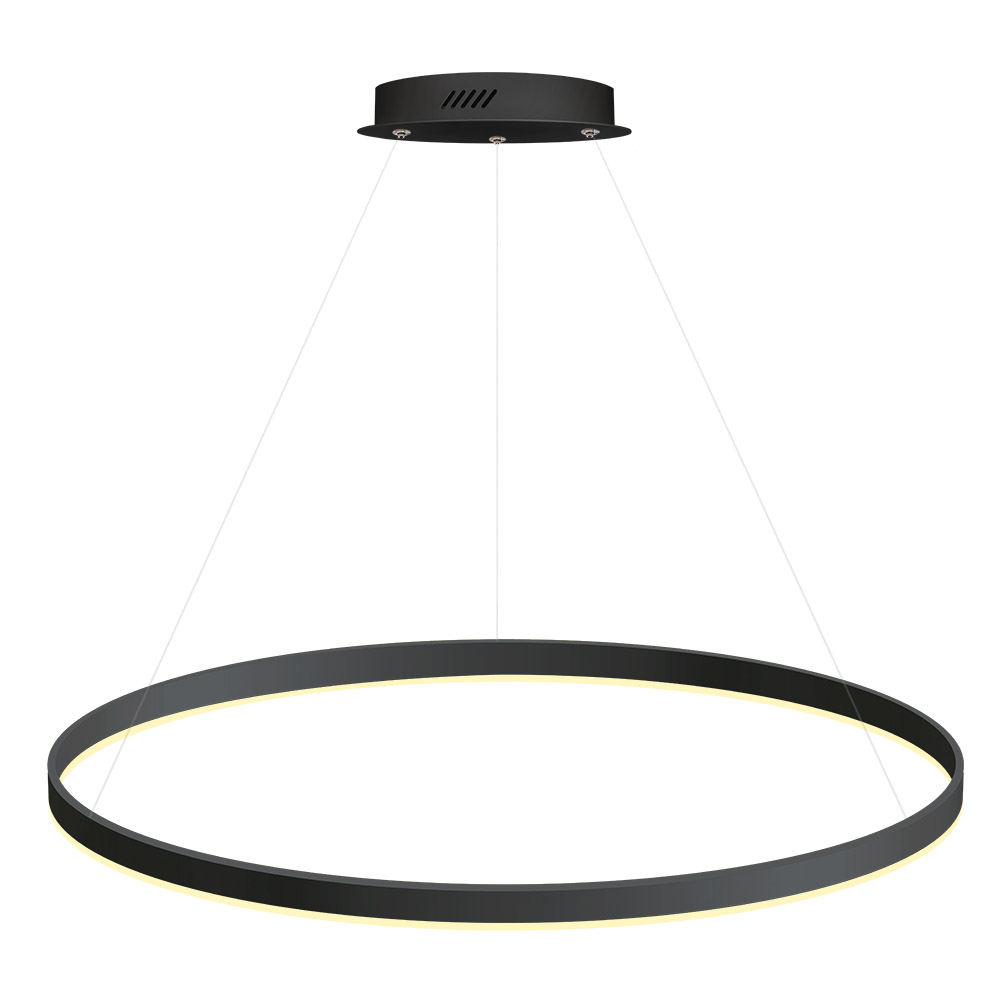 Luminaria superficie o suspendida RING 56W, Ø900mm, negro, Blanco neutro