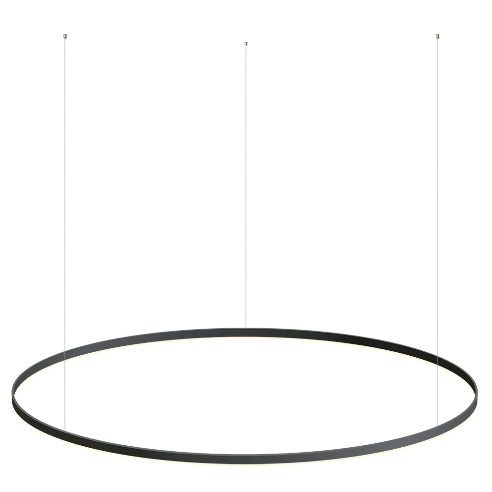 Luminaria superficie o suspendida RING 95W, Ø1500mm, negro, Blanco cálido