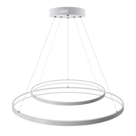 Luminaria colgante ELIX, 60W, blanco, Ø57+38cm, Blanco cálido