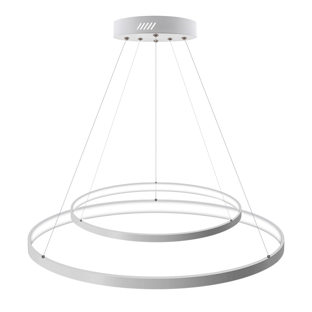 Luminaria colgante ELIX, 60W, blanco, Ø57+38cm, Blanco neutro