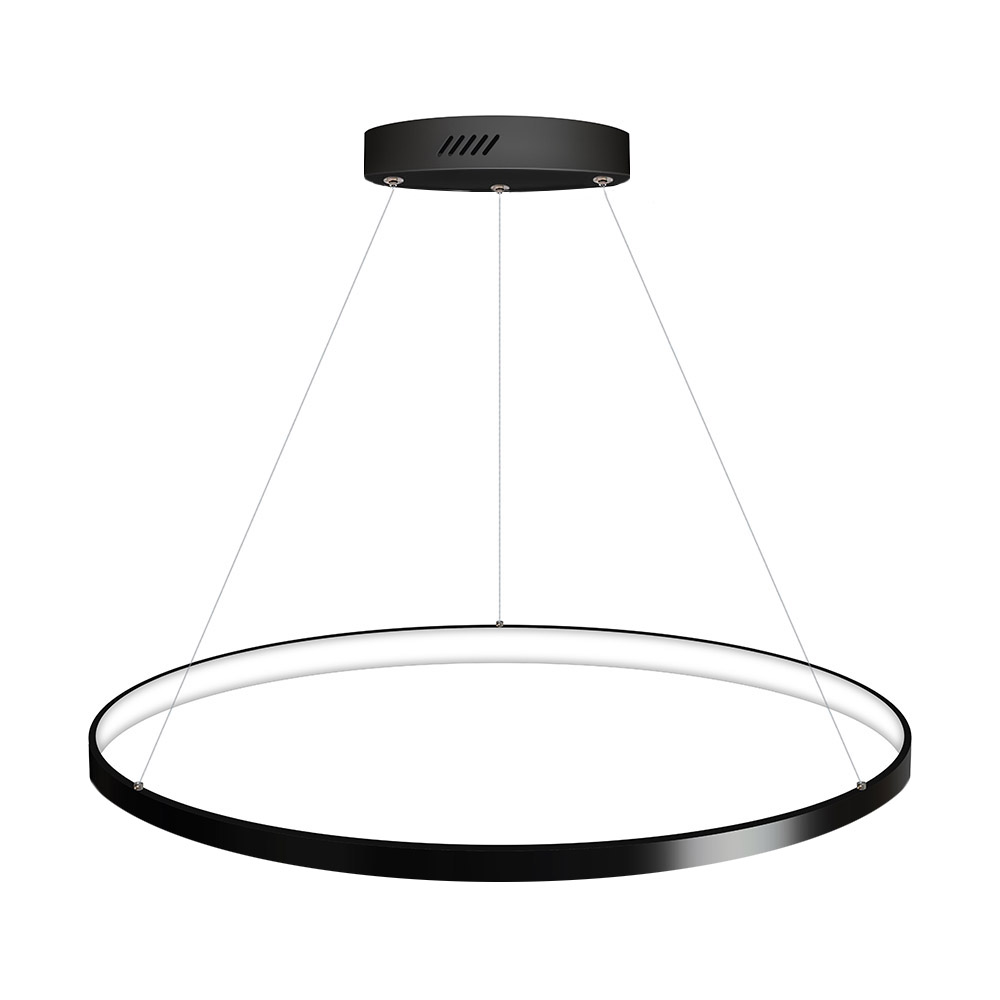 Luminaria colgante ELIX, 36W, negro, Ø57cm, Blanco neutro