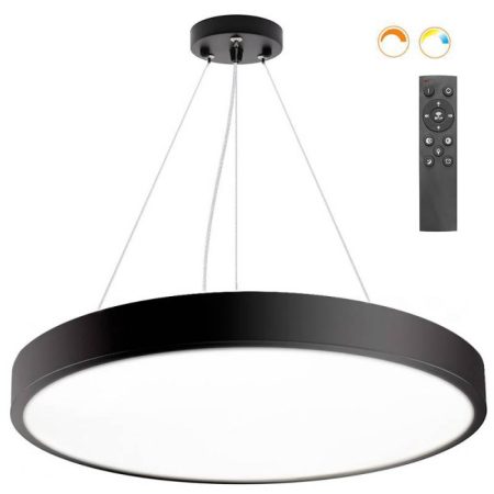 Kramfor BIG Suspend, 70W, Ø80cm, CCT, negro, Blanco dual, regulable