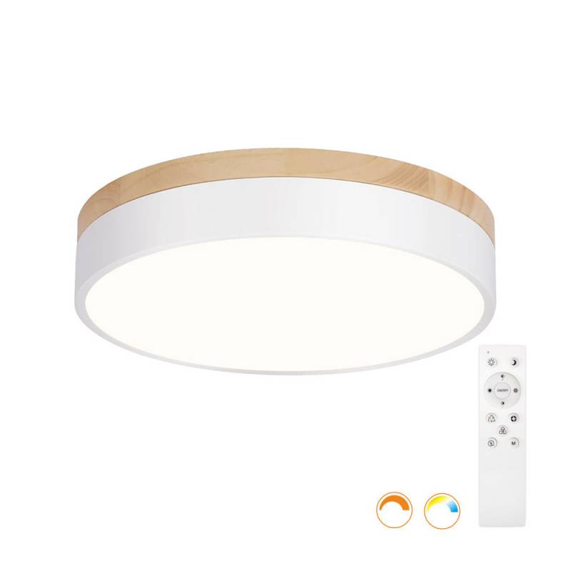 Plafón MOON, 22W, 300mm, CCT, mando+APP, Blanco dual, regulable