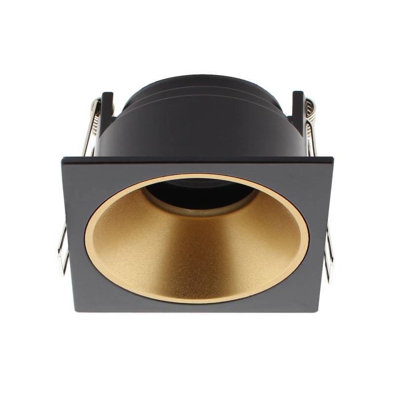 Downlight Led MOS UGR17 Square, 7W, negro/dorado, Blanco cálido