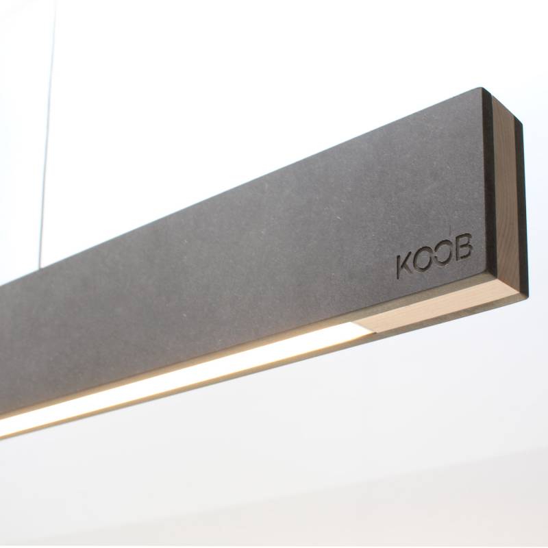 Lámpara colgante WOOD CARBON 120cm, 40W, Blanco neutro