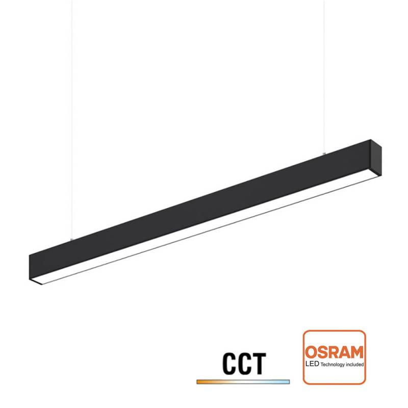 Lámpara colgante / superficie METRO, ampliable, 40W, 120cm, 3CCT, negro, 3000-4000-6000K