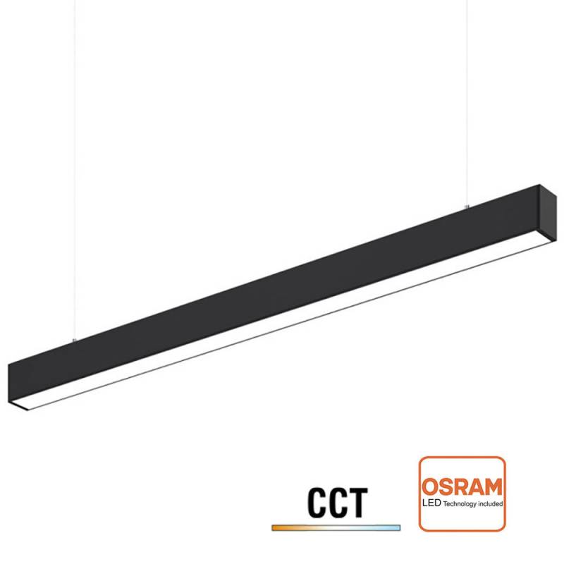 Lámpara colgante / superficie METRO, ampliable, 50W, 150cm, 3CCT, negro, 3000-4000-6000K