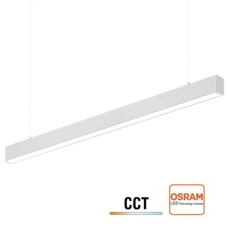 Lámpara colgante / superficie METRO, ampliable, 50W, 150cm, 3CCT, blanco, 3000-4000-6000K