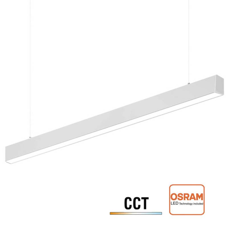 Lámpara colgante / superficie METRO, ampliable, 50W, 150cm, 3CCT, blanco, 3000-4000-6000K