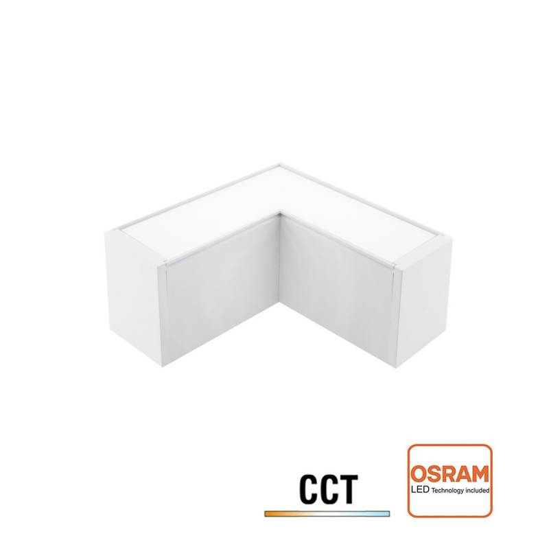 Conector angular METRO, ampliable, 9W, 90º, 3CCT, blanco, 3000-4000-6000K