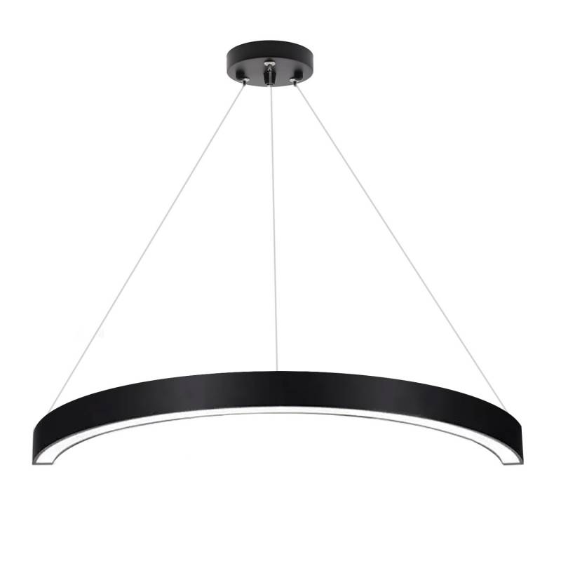 Luminaria superficie o suspendida MOON, 80W, radio 700mm, negro, Blanco frío