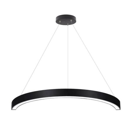 Luminaria superficie o suspendida MOON, 70W, radio 600mm, negro, Blanco cálido