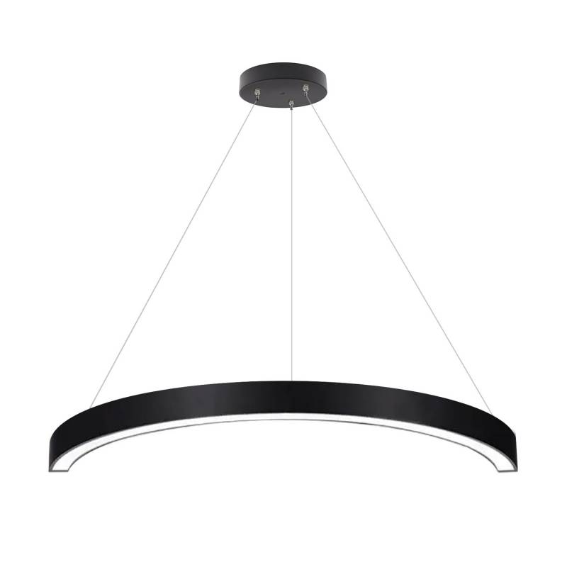 Luminaria superficie o suspendida MOON, 70W, radio 600mm, negro, Blanco cálido