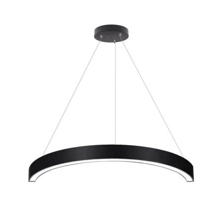 Luminaria superficie o suspendida MOON, 60W, radio 500mm, negro, Blanco cálido