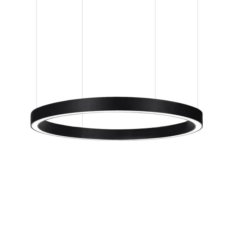Luminaria superficie o suspendida MOON, 120W, Ø1000mm, negro, Blanco cálido