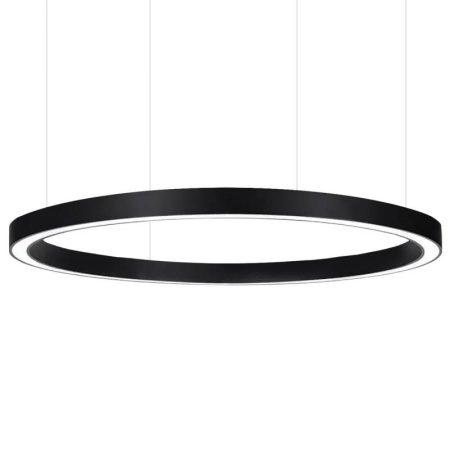 Luminaria superficie o suspendida MOON, 160W, Ø1400mm, negro, Blanco cálido
