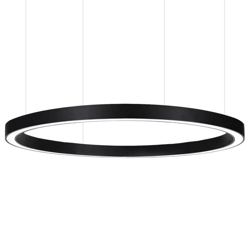 Luminaria superficie o suspendida MOON, 160W, Ø1400mm, negro, Blanco neutro