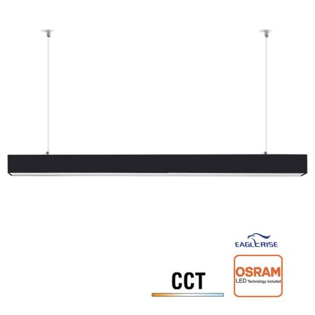 Lámpara colgante / superficie NEXO, ampliable, 40W, 120cm, 3CCT, negro, 3000-4000-6000K