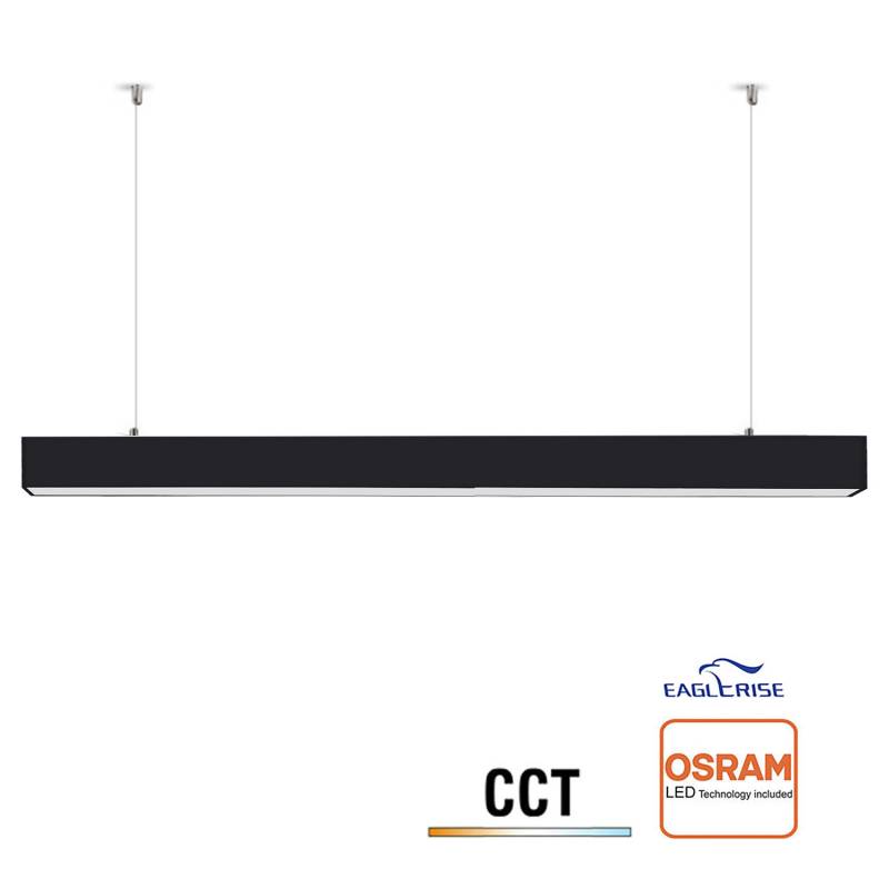 Lámpara colgante / superficie NEXO, ampliable, 40W, 120cm, 3CCT, negro, 3000-4000-6000K