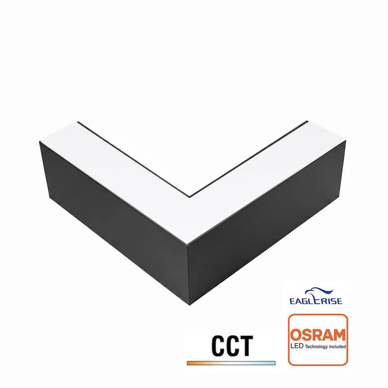 Conector L NEXO, 12W, 3CCT, negro, 3000-4000-6000K