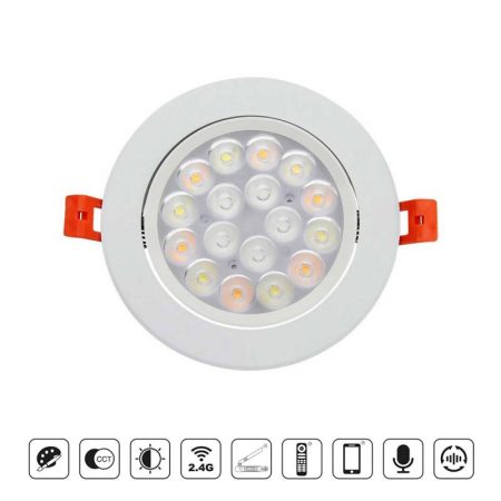 Foco SKATT, 9W, RGB+CCT (2.4GHz), RGB + Blanco dual, regulable
