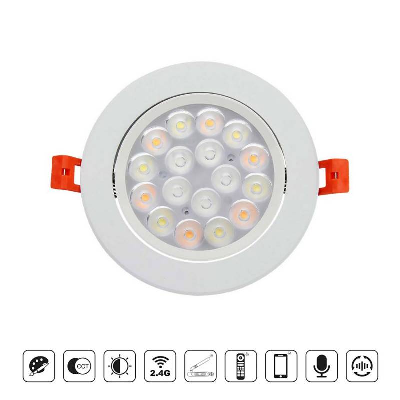 Foco SKATT, 9W, RGB+CCT (2.4GHz), RGB + Blanco dual, regulable