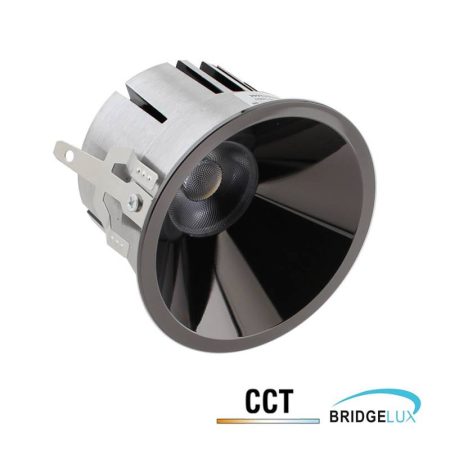 Downlight Led MOOK BRIDGELUX Chip, 12W, UGR 19, 24º, 3CCT, negro cromo, 3000-4000-6000K