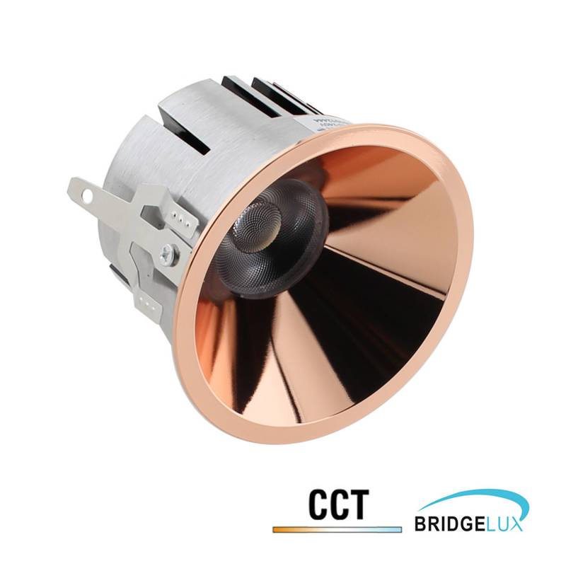 Downlight Led MOOK BRIDGELUX Chip, 12W, UGR 19, 24º, 3CCT, copper, 3000-4000-6000K