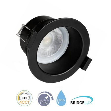 Downlight Led LUCERNA BRIDGELUX Chip, 8W, UGR 19, 36º, IP65, TRIAC, 4CCT, negro, 3000-4000-6000K
