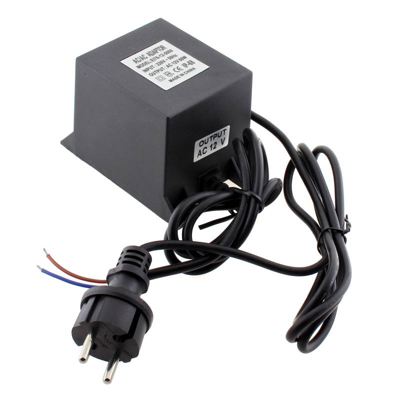 Adaptador de corriente de 220V AC a 12V AC, 60W, IP68