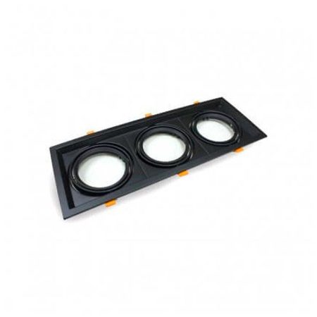 Marco triple Kardan SLIM housing 3 focos, negro
