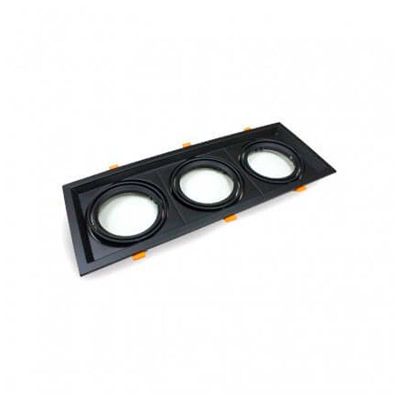 Marco triple Kardan SLIM housing 3 focos, negro